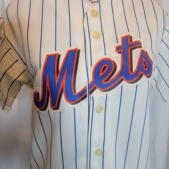 Majestic White and Blue Pinstripe Jersey - Picture 2 of 10
